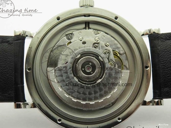 MIROTIME 0309 Portofino Automatic SS FKF 1:1 Best Edition White Dial RG Markers on Black Leather Strap A Stretchable 7141